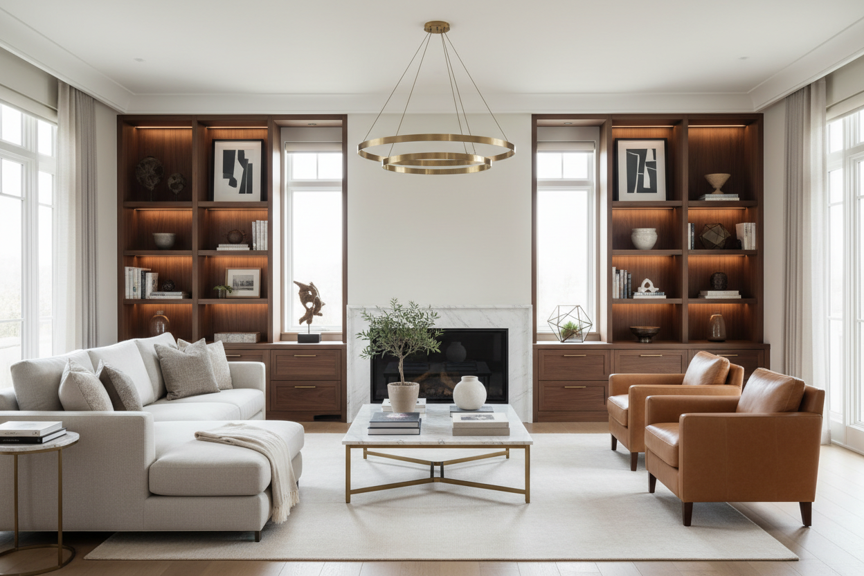 Imagen de alta definición mostran un hogar bien ordenado, demostrando premium